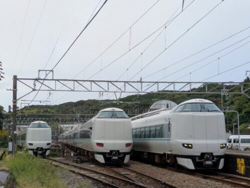  特急くろしお3台が揃ったタイミングで撮影＠白浜駅
